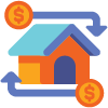 illustration of coins circling house